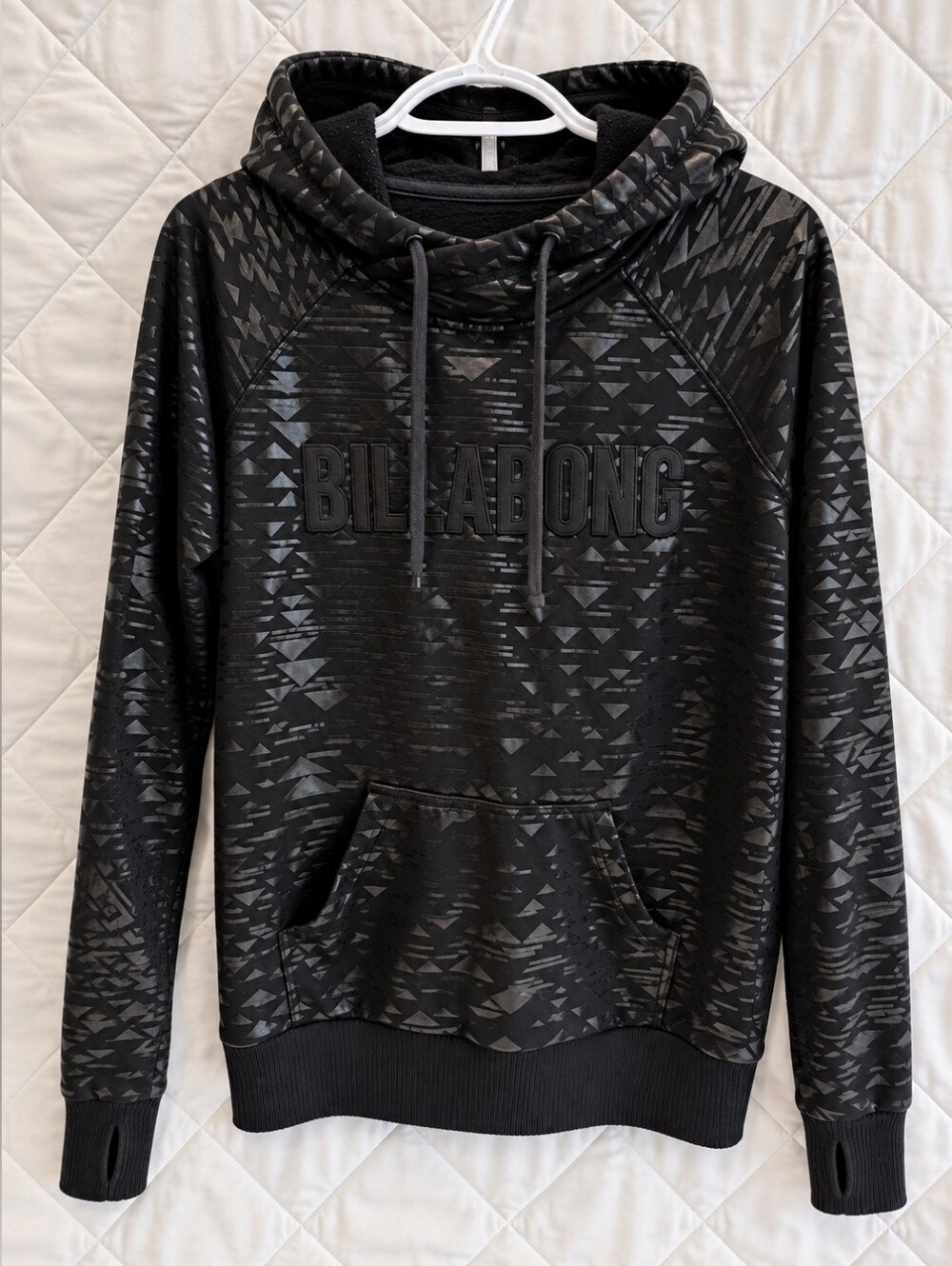 Billabong Black Geometric Pullover Hoodie Size XL